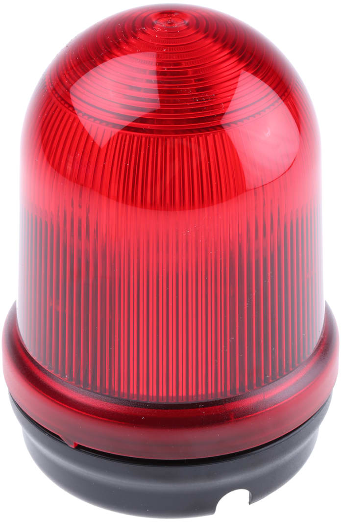 Werma BM 827 Series Red Flashing Beacon, 230 V ac/dc, Surface Mount, Incandescent Bulb, IP65