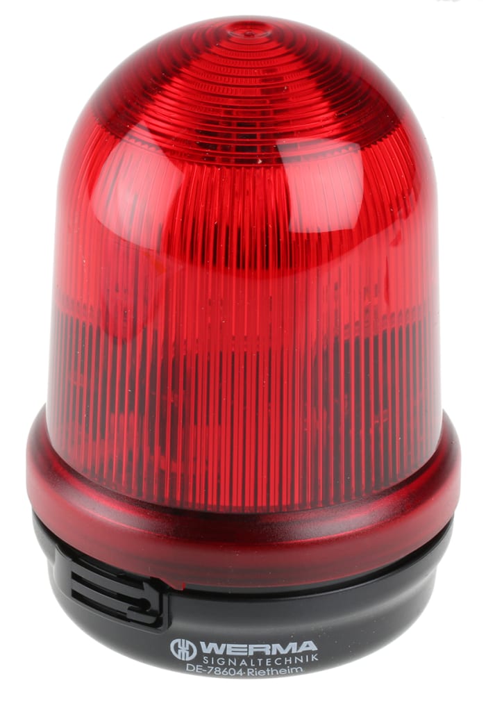 Werma BM 828 Series Red Flashing Beacon, 24 V dc, Surface Mount, Xenon Bulb, IP65