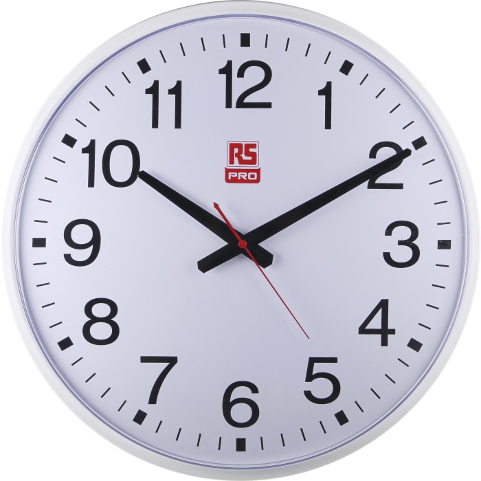 Reloj  de pared blanco RS PRO, Ø 435mm , suministrado con 1 pila