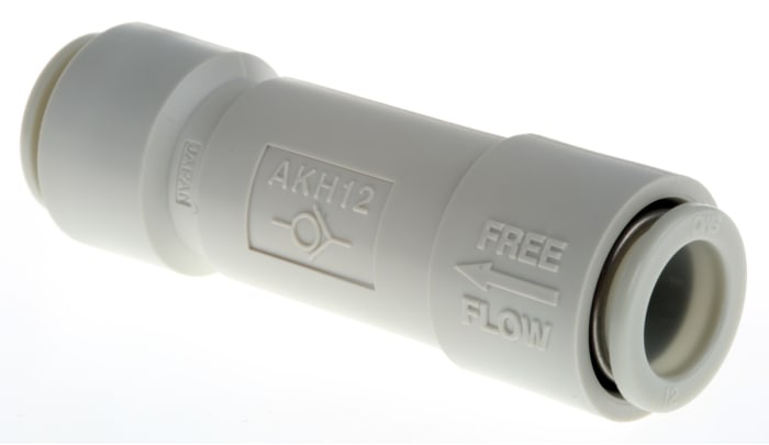 SMC AKH Non Return Valve, 12mm Tube Inlet, 12mm Tube Outlet, -100 kPa → 1 MPa