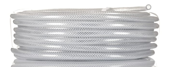 RS PRO PVC, Hose Pipe, 8mm ID, 12mm OD, Clear, 25m
