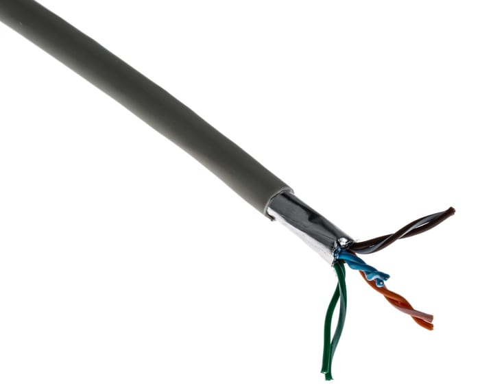 Cable Ethernet Cat5e F/UTP Belden de color Gris, long. 305m, funda de LSZH, Libre de halógenos y bajo nivel de humo