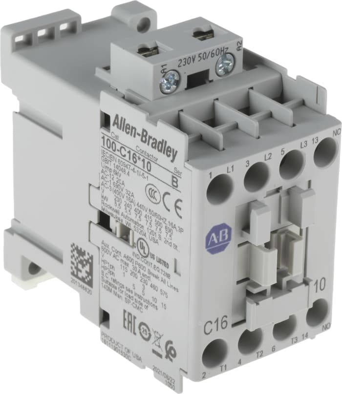 100-C30EJ00, Allen Bradley 100C Series Contactor, 24 V dc Coil, 3-Pole, 30  A, 15 kW, 3NO, 690 V ac