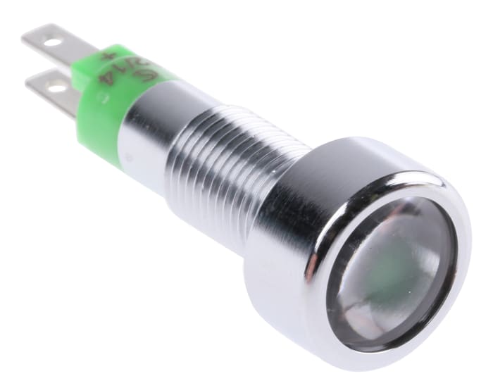Signal Construct Green Panel Mount Indicator, 12 → 14V, 8mm Mounting Hole Size