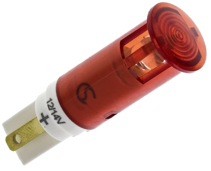 Signal Construct Red Panel Mount Indicator, 12 → 14V, 10mm Mounting Hole Size