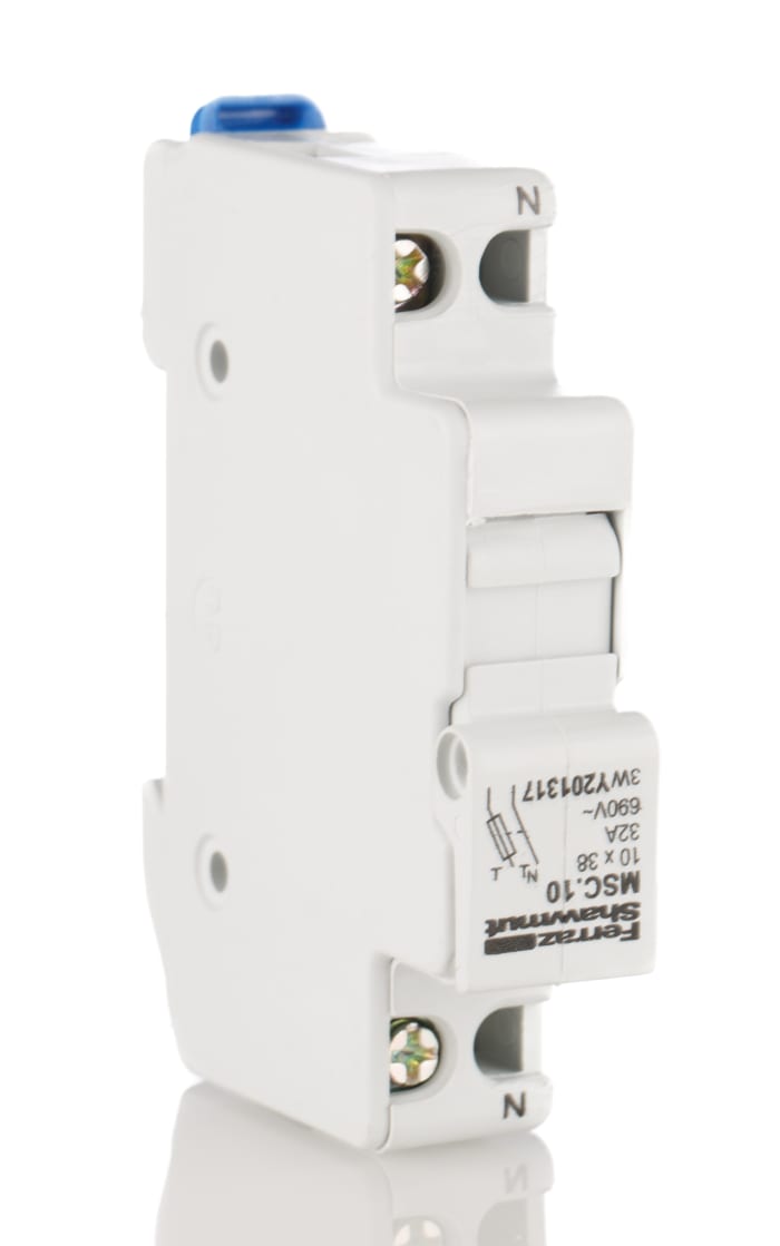 Porte-fusible monté sur rail Mersen taille 10 x 38mm 32A 690V c.a.
