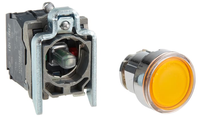 Schneider Electric Harmony XB4 Series Illuminated Push Button, Panel Mount, 22mm Cutout, SPDT, IP66, IP67, IP69(IP69K)