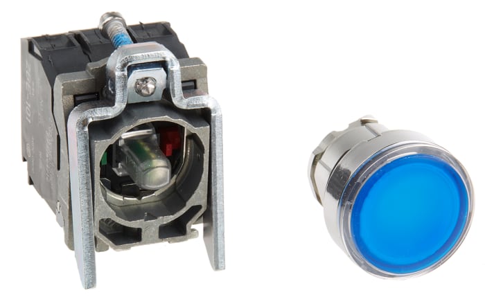 Schneider Electric Harmony XB4 Series Illuminated Push Button, Panel Mount, 22mm Cutout, SPDT, IP66, IP67, IP69(IP69K)