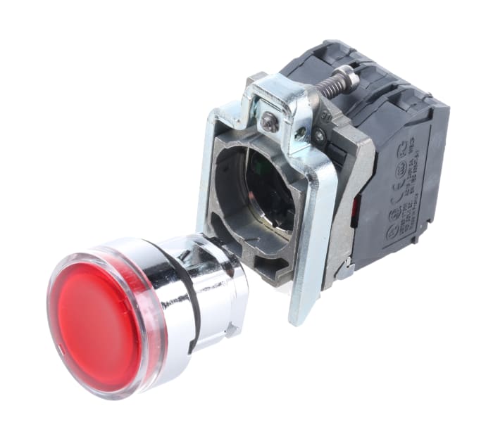 Schneider Electric Harmony XB4 Series Illuminated Push Button, Panel Mount, 22mm Cutout, SPDT, IP66, IP67, IP69(IP69K)
