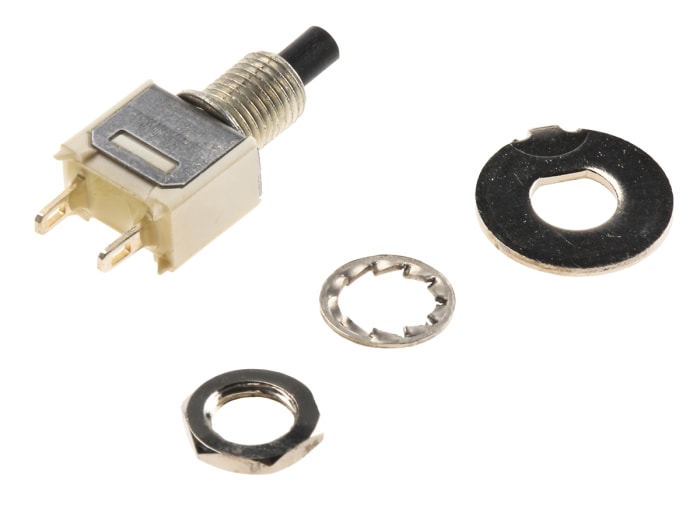 APEM Miniature Push Button Switch, Momentary, Panel Mount, 4.9mm Cutout, SPST, 20/48V ac