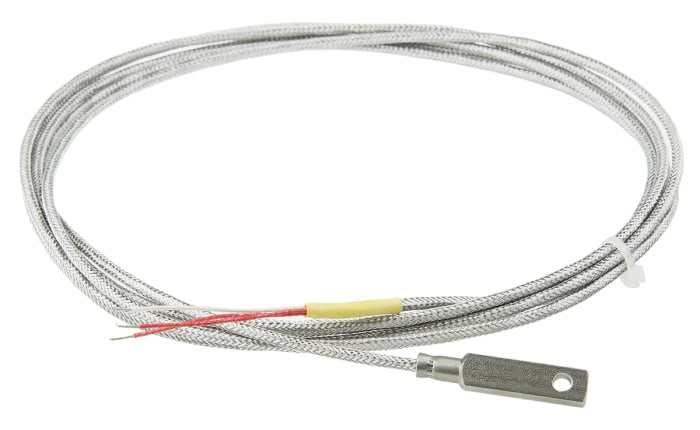 Sensor RTD PT100 Electrotherm, sonda: Ø M4, long. 40mm, cable de 2.5m, temp. -50°C → +400°C