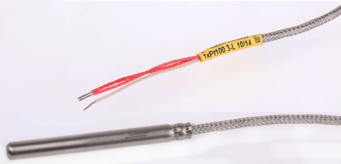 Electrotherm PT100 RTD Sensor, 6mm Dia, 60mm Long, Probe, F0.3 +400°C Max
