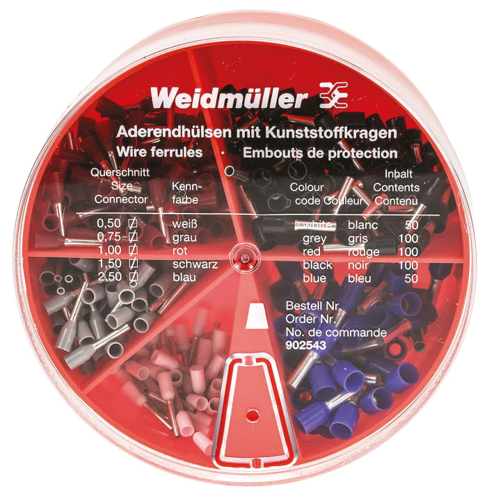 9025430000 Weidmuller | Weidmuller German Colour Coded Bootlace Ferrule ...