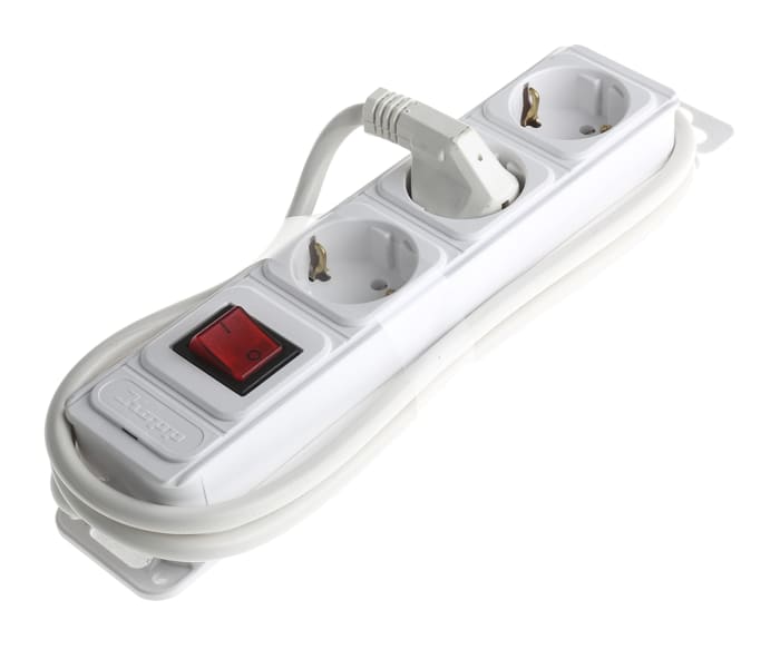 Unité de distribution d'alimentation Kopp, 3 prises Schuko, cordon 1.4m