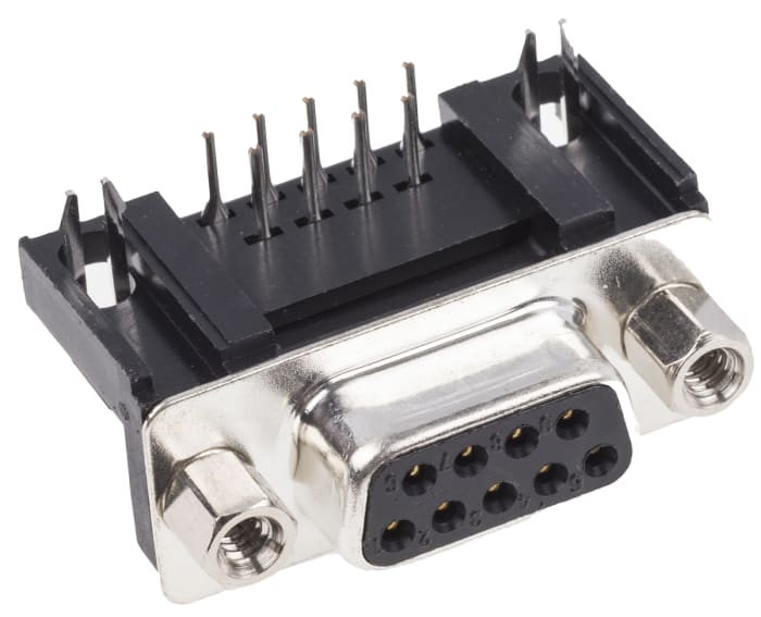 Konektor PCB D-Sub, řada: ZD, počet kontaktů: 9, orientace těla: Pravý úhel, Průchozí otvor, rozteč: 2.74mm, Samice, 5A
