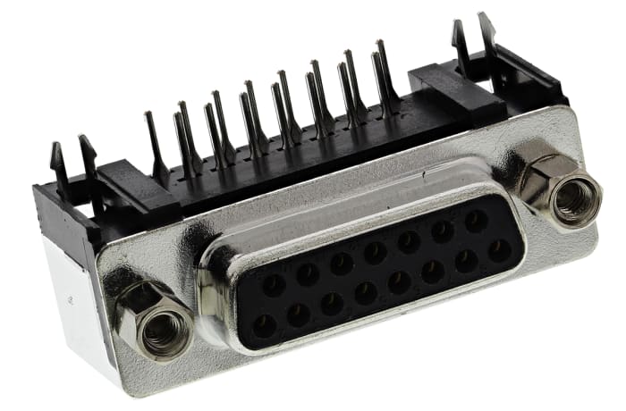 ITT Cannon ZD 15 Way Right Angle Through Hole D-sub Connector Socket, 2.74mm Pitch