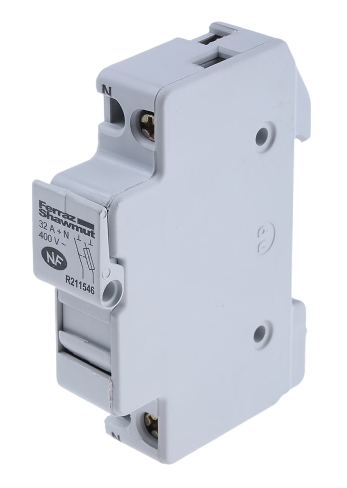 Mersen 32A Fuse Holder for 10.3 x 38.1mm Fuse, 1+N, 400V ac