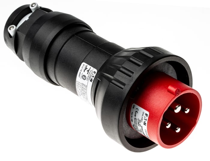 Eaton IP66 Red Cable Mount 3P + E Power Connector Plug ATEX, Rated At 16A, 415 V