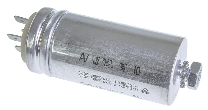 KEMET C87 Metallised Polypropylene Film Capacitor, 470V ac, ±5%, 10μF, Chassis Mount