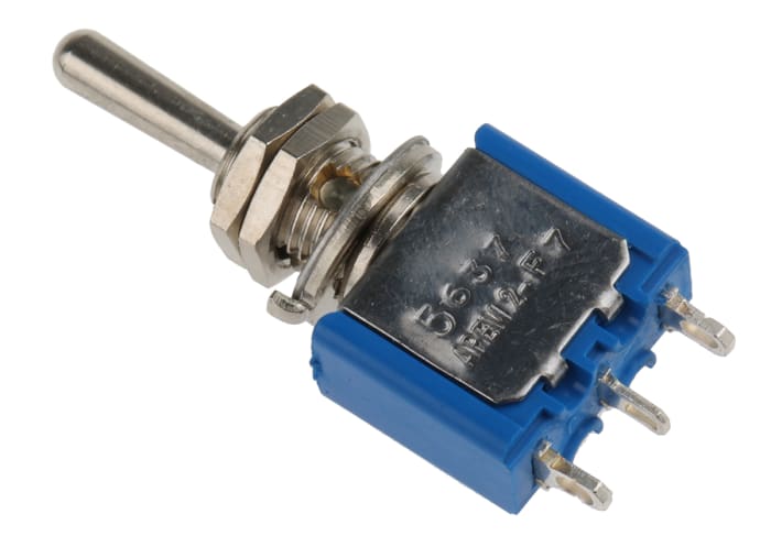 APEM Toggle Switch, Panel Mount, (On)-Off-(On), SPST, Solder Terminal