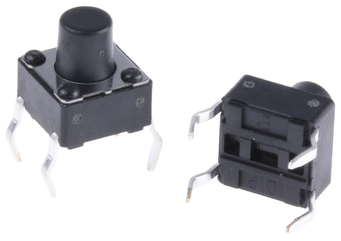 APEM Black Button Tactile Switch, SPST 50 mA @ 12 V dc 3.5mm