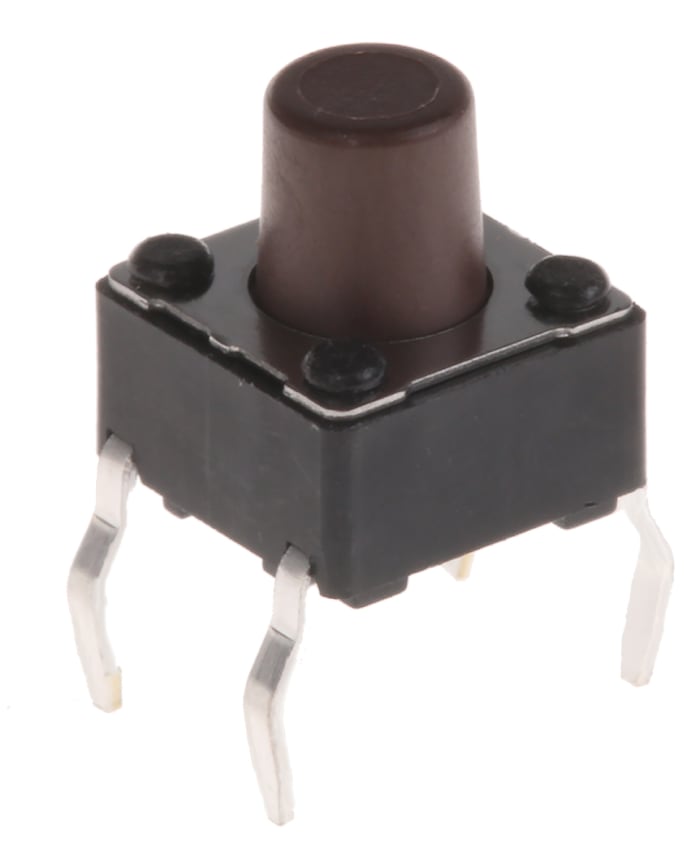 APEM Brown Button Tactile Switch, SPST 50 mA @ 12 V dc 3.5mm