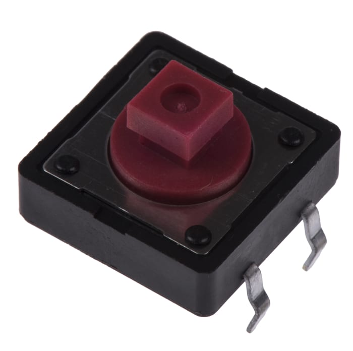 APEM Red Tactile Switch Plunger, 3 mm, SPST 50 mA 12 V dc, Surface