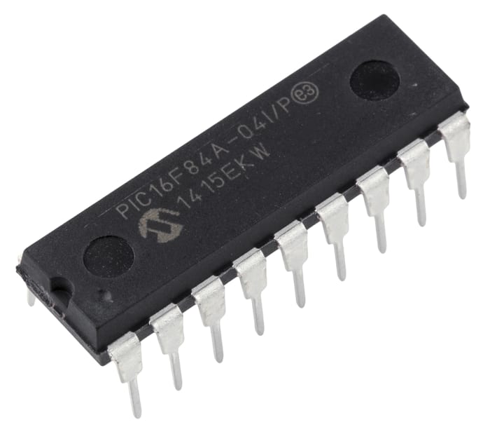 Microchip, 8bit PIC, PIC16F Microcontroller, 4MHz, 1024 x 14 words, 64 x 14 words Flash, 18-Pin PDIP