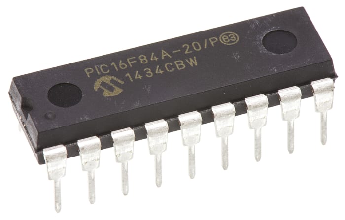 Microchip, 8bit PIC, PIC16F Microcontroller, 20MHz, 1024 x 14 words, 64 x 14 words Flash, 18-Pin PDIP