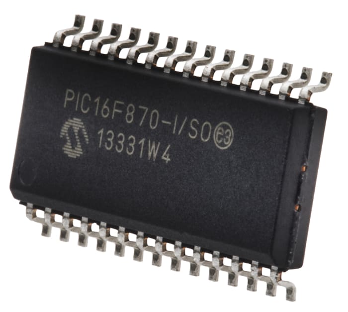 Microchip, 8bit PIC, PIC16F Microcontroller, 20MHz, 2K x 14 words, 64 x 8 words Flash, 28-Pin SOIC