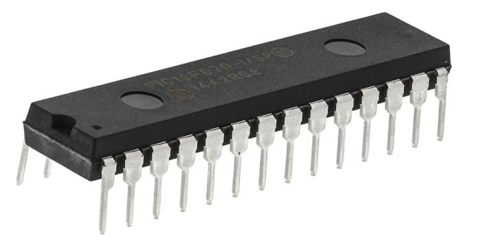 Microchip, 8bit PIC, PIC16F Microcontroller, 20MHz, 2K x 14 words, 64 x 8 words Flash, 28-Pin SPDIP