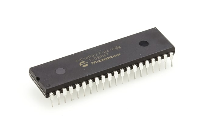 Microchip, 8bit PIC, PIC16F Microcontroller, 4MHz, 256 x 8 words, 8K x 14 words Flash, 40-Pin PDIP