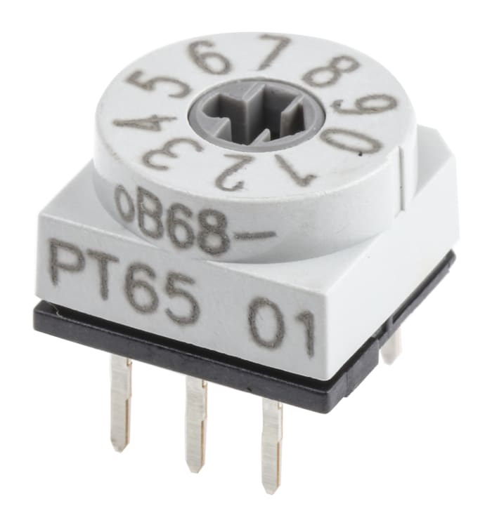 Hartmann 10 Way Through Hole DIP Switch, Rotary Flush Actuator