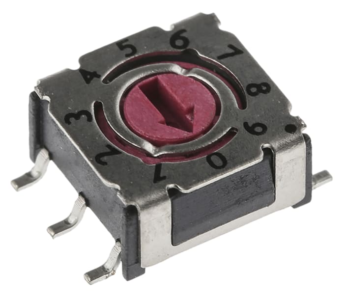 Hartmann 10 Way Surface Mount DIP Switch, Rotary Flush Actuator