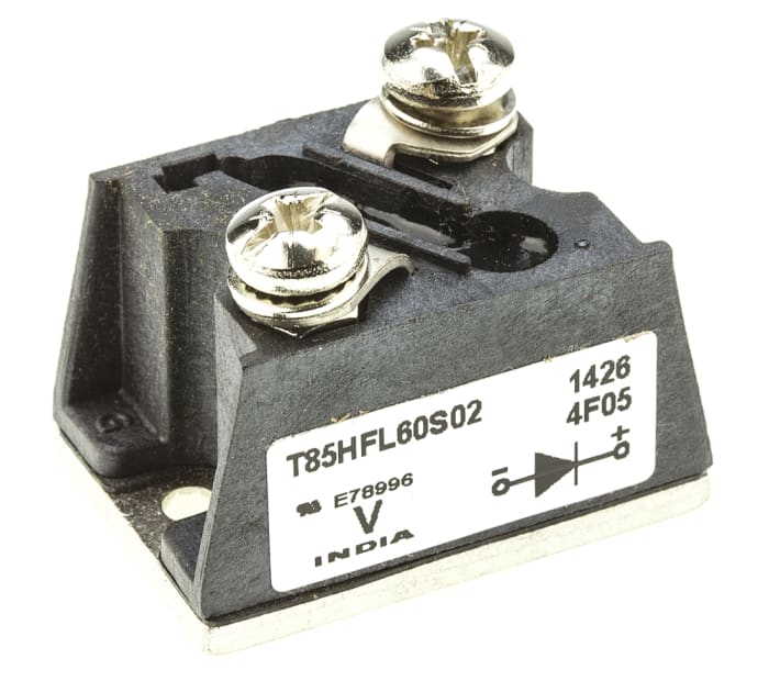 Dioda VS-T85HFL60S02 Usměrňovač se zotavením 85A 600V Silikonový přechod 200ns, T-Module, počet kolíků: 2 1.55V