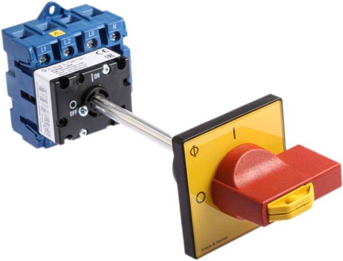 Kraus & Naimer 4P Pole Isolator Switch - 63A Maximum Current, 22kW Power Rating, IP65