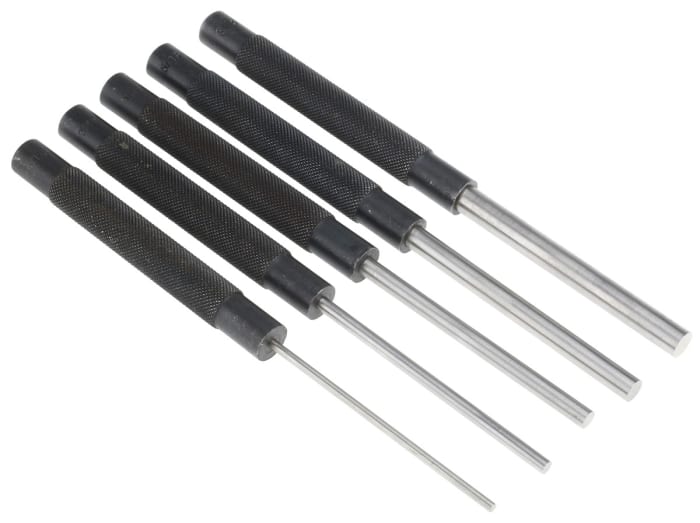 RS PRO 5-Piece Punch Set, Parallel Pin Punch, 3.2 → 9.5 mm Shank