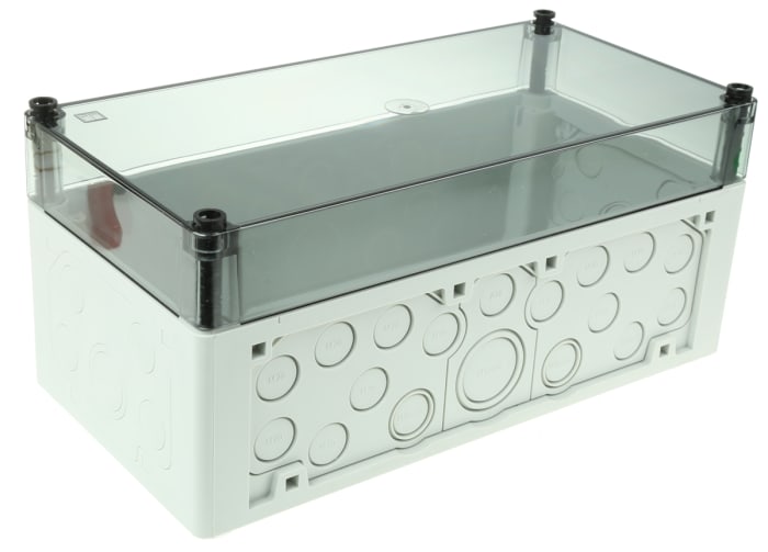 Spelsberg AKL Series Grey Polystyrene Enclosure, IP65, Transparent Lid, 300 x 150 x 132mm