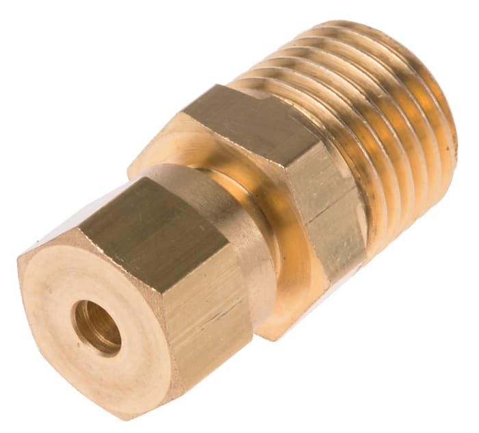 RS PRO 1/4 BSPT Compression Fitting for Use with Thermocouple or PRT Probe, 3mm Probe, RoHS Compliant Standard