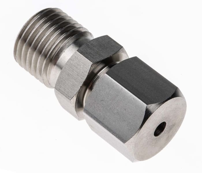 RS PRO 1/4 BSPP Compression Fitting for Use with Thermocouple or PRT Probe, 3mm Probe, RoHS Compliant Standard