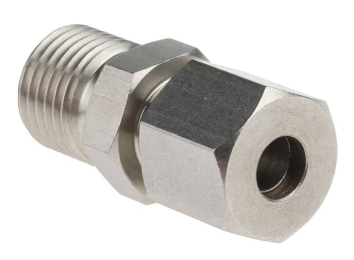 RS PRO 1/4 BSPP Compression Fitting for Use with Thermocouple or PRT Probe, 6mm Probe, RoHS Compliant Standard