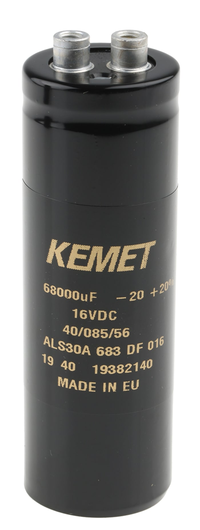 KEMET 68000μF Aluminium Electrolytic Capacitor 16V dc, Screw Terminal - ALS30A683DF016