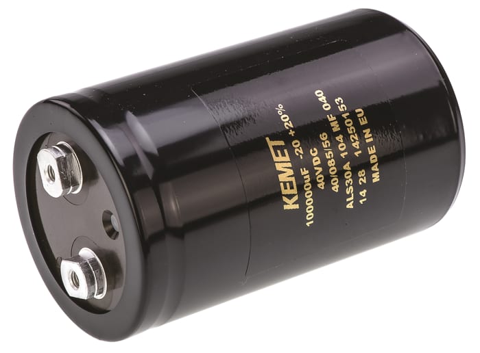 KEMET 0.1F Aluminium Electrolytic Capacitor 40V dc, Screw Terminal - ALS30A104MF040