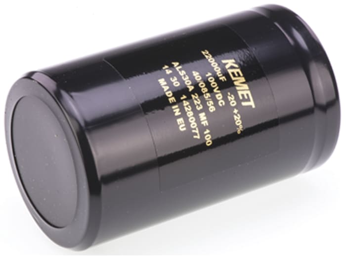 KEMET 22000μF Aluminium Electrolytic Capacitor 100V dc, Screw Terminal - ALS30A223MF100