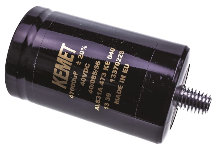 KEMET 47000μF Aluminium Electrolytic Capacitor 40V dc, Screw Terminal - ALS31A473KE040
