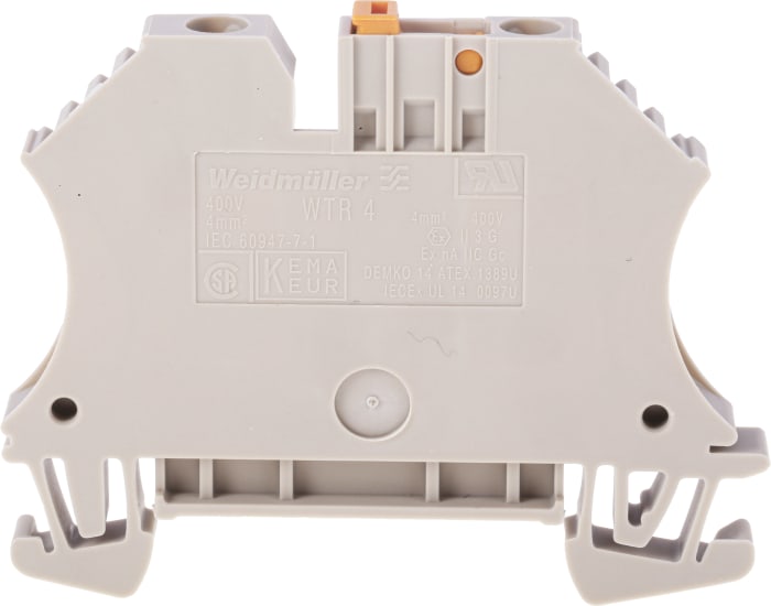 Weidmuller 7910180000 WTR Series Brown, 4mm², Single-Level, Screw Termination