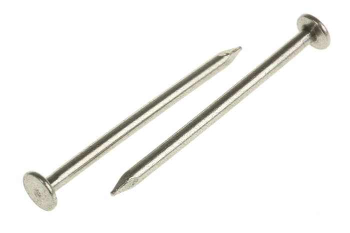 RS PRO Bright Steel Round Nails; 40mm x 2.36mm; 500g Bag