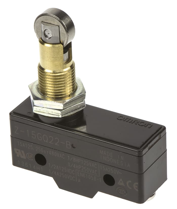 Omron Z Series Plunger Limit Switch, NO/NC, IP00, SPDT, 500V ac Max, 15A Max