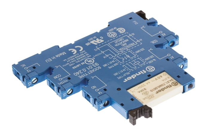 Relais d'interface Finder , 38 Series, 230V c.a. / V c.c., 1 RT, montage Rail DIN