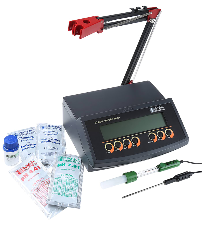 Hanna Instruments PH211 pH Meter, ±0.01pH Accuracy, 0.01pH Resolution, +16pH Max, +120 °C Max